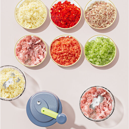 Tuojin imported quality garlic artifact from Japan, garlic masher, manual garlic pounding, garlic grinding, garlic cutting, garlic grinder garlic, gray 3 blades 500ml