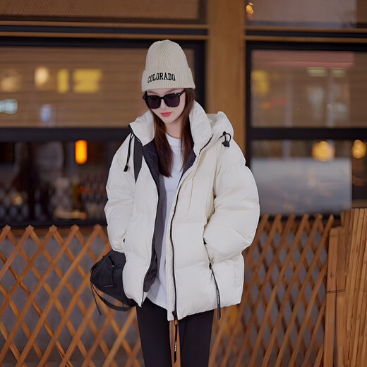 YAYA Ice Cream Series Down Jacket Women's 2025 Winter New Thickened Coldproof Puff Jacket YE Quiet Black M