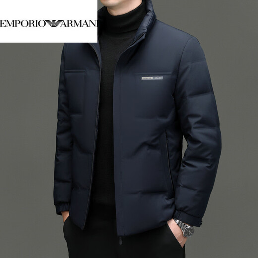 EMPORIO ARMANI новый мужской пуховик Armani, зимняя модная куртка с воротником-стойкой, молодежная повседневная куртка на белом утином пуху, теплая и морозостойкая мужская куртка с креветками M 170