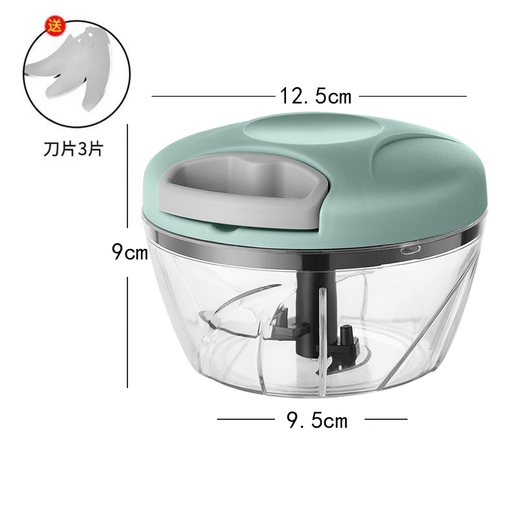 Tuojin imported quality garlic masher from Germany, garlic masher, peeling garlic, garlic masher, garlic press, minced garlic, garlic masher, 500ML, quick 3 knives + spare blade_green