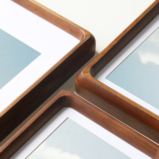 Aijiali solid wood high-end photo frame with mortise and tenon structure, retro style, dual-purpose for table and wall hanging, photo frame can be placed horizontally or vertically, walnut color (photos can be printed for free), 8 inches, inner frame 15*20cm