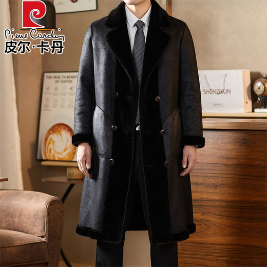 Pierre Cardin High-end Reversible Shenandoah Mink Coat Men's 2025 Autumn and Winter Long Reversible Fur Jacket Black L 175