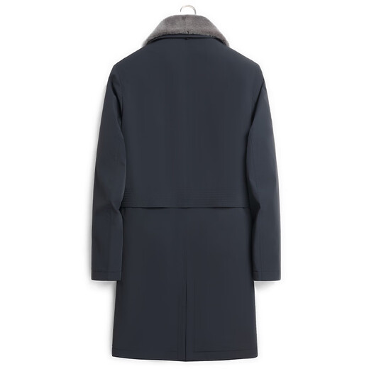 CHEVALPES international first-line brand parka fur men's fur one-piece lapel mink liner mink coat full mink navy blue mink with mink + rabbit fur sleeves M 165