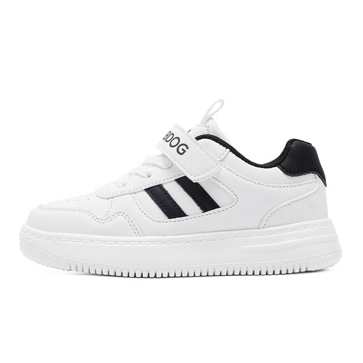 BOBDOG children's shoes spring children's sneakers casual all-match white shoes boys low-top running shoes 101561036 white/black 35