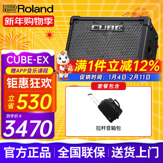 Roland speaker audio CUBE STREET EX guitar playing and singing outdoor live broadcast internal recording portable road show stage performance EX speaker + trolley speaker bag