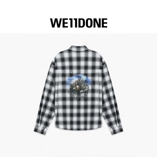 WE11DONE Celebrity Same Style 26 Spring New Arrival Plaid Shirt Urban Style Casual Fashion Daily Black XS