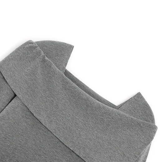 Fragment (dribs&drabs) wool sweater for women 2026 spring new style elegant simple slim fit niche fashion one-shoulder top gray L