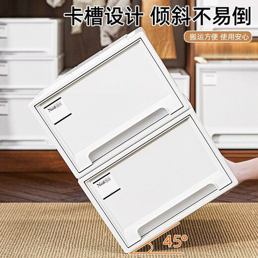Storage box drawer-type plastic clothing storage box transparent clothing underwear storage box wardrobe storage cabinet desktop 28L depth 40 width 30 height 23 white drawer 1 pack