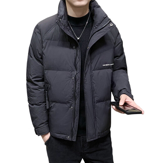 Snow Flying (SNOWFLYING) Men's Winter Down Jacket 2025 New Men's Handsome Trendy Brand Lightweight Warm White Duck Down Casual Thickened Jacket Black