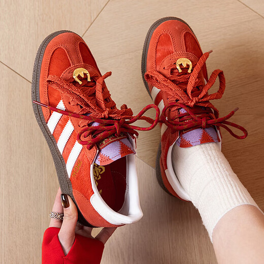 阿迪达斯（adidas）三叶草男鞋女鞋2026春季新款HANDBALL SPEZIAL德训鞋运动休闲板鞋 IE9277白黑红 41