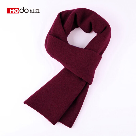 Hodo 100% pure wool scarf men's winter Qiji red knitted scarf for dad's New Year's birthday gift box