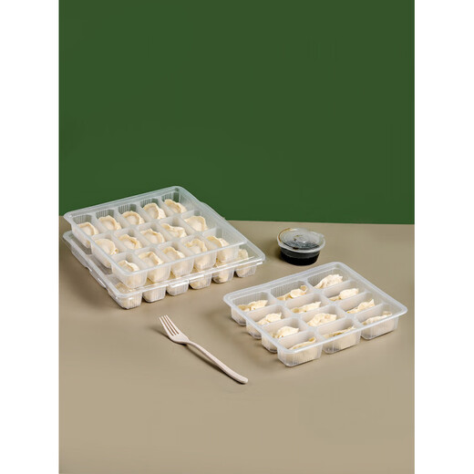 Artisan Beads Frozen Dumpling Box Food Grade Compartment Quick Frozen Storage Commercial Packing Box 8 Compartment Transparent Dumpling Box 50 Sets