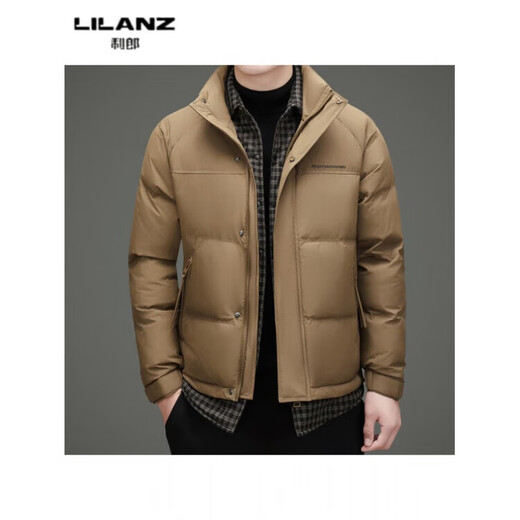 LILANZ winter new duck down down jacket men's fashion trend stand collar down jacket new trendy fake two-piece down black XL