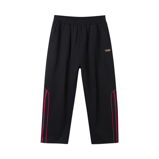 Tony Piggy New Year's Clothes for the Year of the Horse Fat children's pants plus velvet warm children's sports pants teenagers casual sweatpants Side webbing trousers black 140 Recommended 130-145 high, 75-90 Jin Jin is equal to 0.5 kg