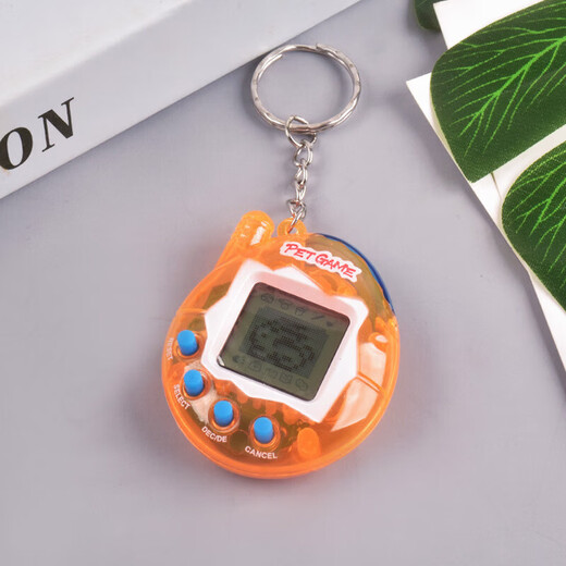 Early Education Puzzle Handheld Mini Electronic Game Console Toy Nostalgic Classic Tetris Pet Machine Whack-A-Mole Tic-Tac-Toe Game Creative Gift Keychain Ornament Electronic Pet Machine (One Random Color)