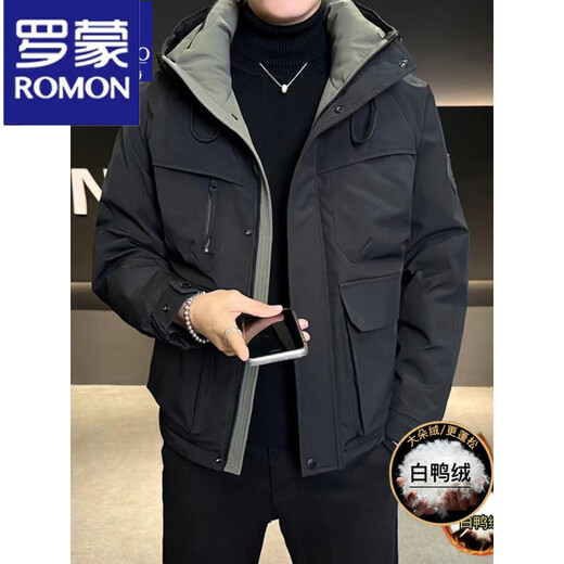 ROMON Windproof Down Jacket Men's 2025 New Outdoor Sports Winter Thickened Brand Winter Youth Jacket Army Green M 90-110