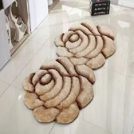 Fantasy simple modern 3D three-dimensional rose floor mat wedding room living room carpet ins style no-wash rose red 70x140 cm