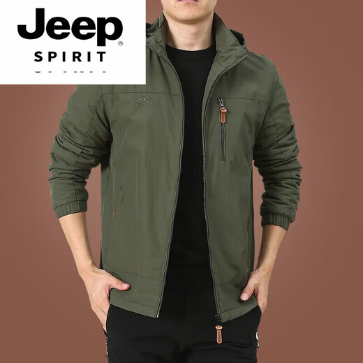 JEEP SPIRIT男装品牌户外夹克男士外套秋冬季2025新款中年男装秋装上衣 9898黑色 款 厚款 M 90-110