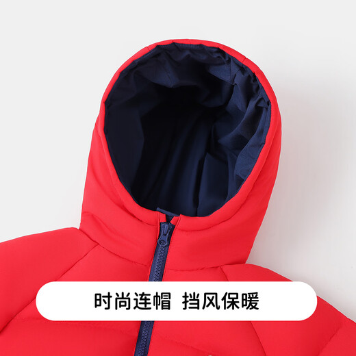 Disney Baby children's clothing, children's cotton-padded clothes, medium-length jackets for boys and girls, warm cotton-padded jackets for small and medium-sized children, New Year's greetings clothes, red 140