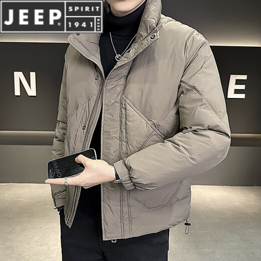 JEEP SPIRIT Down Jacket Men's Jacket Winter 2025 New Slim Short Men's Fashion K-Style Handsome Thickened and Warm Black M