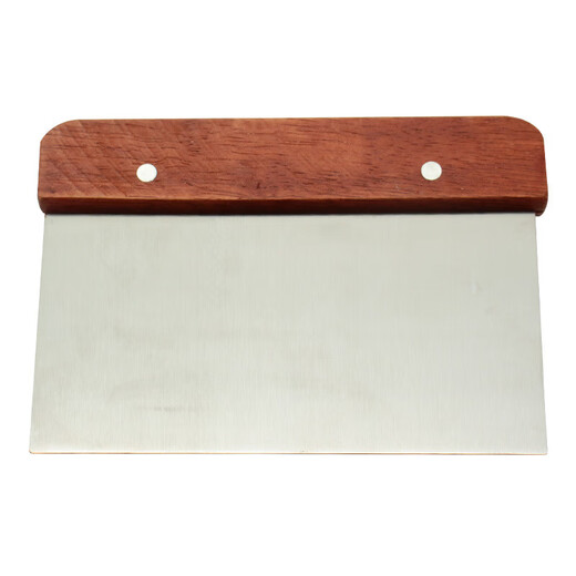 Donau Dream Wooden Handle Stainless Steel Dough Slicer Rice Roll Scraper Flour Scraper Cake Scraper Dough Cutting Soap Knife Multifunctional Dish 15*11cm 1 Pack