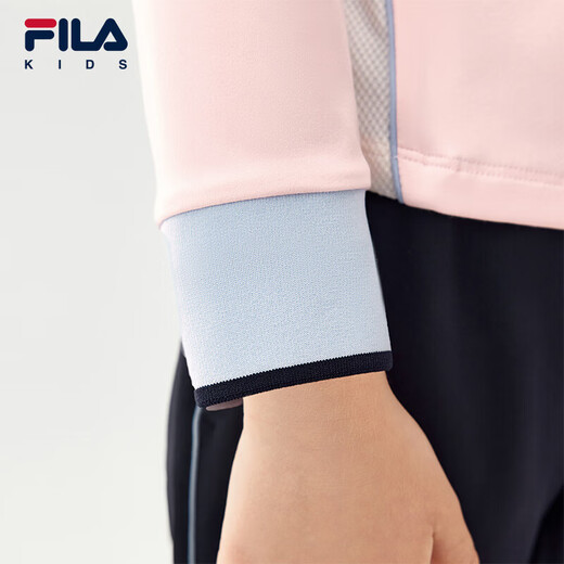 FILA children's clothing long-sleeved T-shirt 2025 winter new style girls and children loose sports POLO shirt hazy pink-LP 120