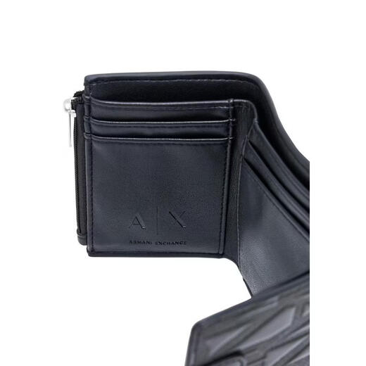 Armani EXCHANGE Women's Logo Wallet Storage Portable Carry Anti-wear Surface Thin Structure Black One Size