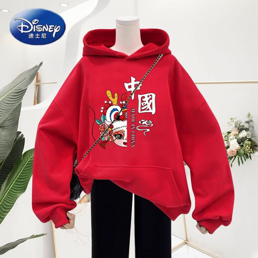 Disney (Disney) Year of the Horse Sweater Red Family of Three Mother and Daughter Clothes Autumn 2026 New Autumn and Winter New Year Family Clothing Chinese Longbao White-Red Plus Velvet 100 M