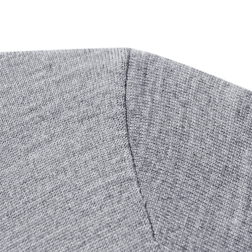 Bosssunwen machine washable spring recommended business casual soft skin-friendly exquisite high frequency men's wool sweater light gray L