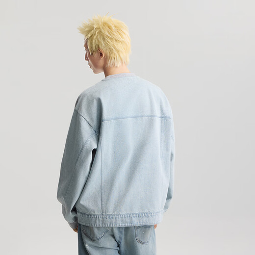 Lee Zhang Linghe's same model 26 spring and summer new product in the mall, comfortable version round neck floral gray men's long-sleeved sweatshirt floral gray L