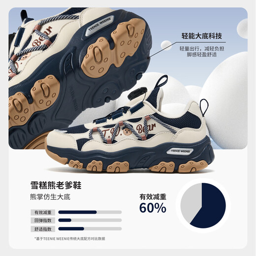 Teenie Weenie Bear Children's Shoes Girls Dad Shoes 26 Spring Running Shoes Boys Children's Outdoor Sports TW6605002 Navy Blue 32