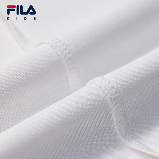 FILA liquid ammonia finishing children's tops 2025 new autumn short-sleeved T-shirt for boys and girls standard white-WT 175