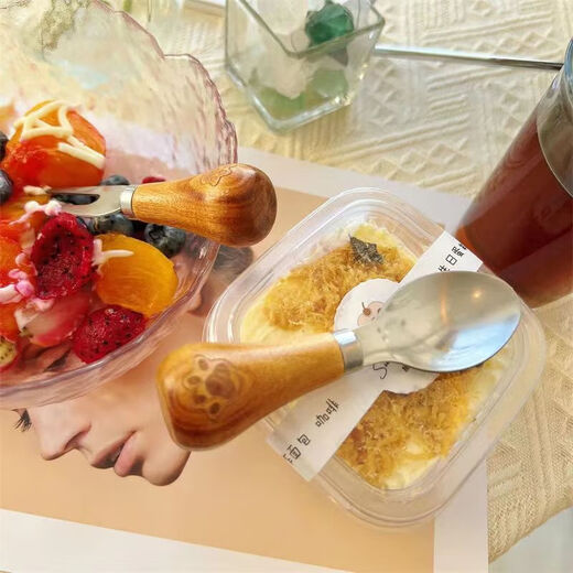 Rice harvesting bear mud press 430 stainless steel food grade mud press artifact mashed potato masher baking baby masher home new version of the stand-up bear mud press - acacia wood model