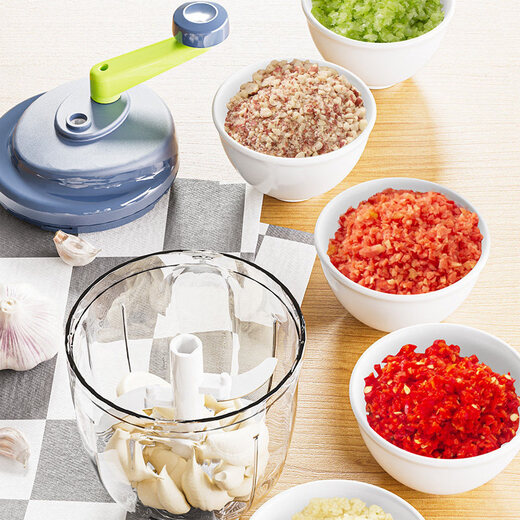 Tuojin imported quality garlic artifact from Japan, garlic masher, manual garlic pounding, garlic grinding, garlic cutting, garlic grinder garlic, gray 3 blades 500ml