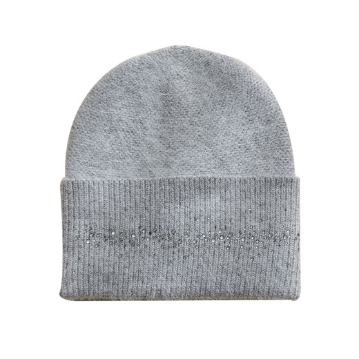 Hengyuanxiang Autumn and Winter Rabbit Wool Hat Women's Korean Style Trendy Casual Versatile Baotou Hat Warm Knitted Pile Hat Women Black One Size