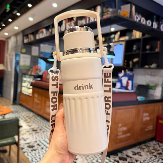 Wing Fantasy Winter Thermos Cup Large Capacity Boys Tea Water Separation Cup Outdoor Sports Kettle Portable Student Water Cup Blue 750ml