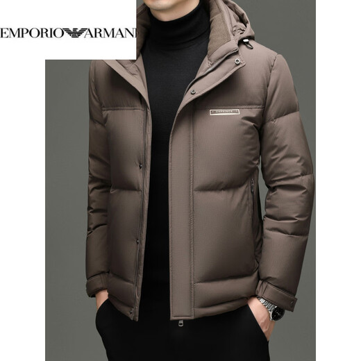 EMPORIO ARMANI Armani элитный мужской пуховик зима новый среднего возраста деловой повседневный теплый утепленный утиный пуховик 90 черный XL рекомендуемый вес 135-150Jin Jin равен 0,5 кг