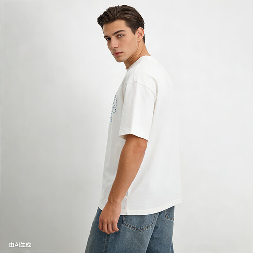 Gap Gap men's and women's 2026 spring new pure cotton logo letter loose short-sleeved T-shirt versatile top 868224 white XS (165/84A) Asian size