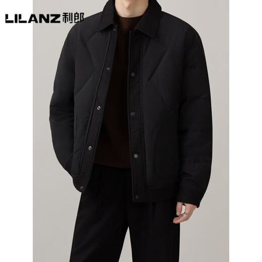 利郎（LILANZ）官方羽绒服夹克冬季新款男士休闲时尚简约90白鸭绒翻领保暖上衣外 米色-旗舰款 M