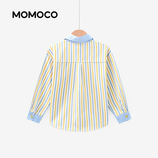 Mami Maka (MOMOCO) children's clothing boys' shirts 2026 spring style medium and large children's fashionable and versatile sweet shirts blue 90