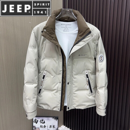 JEEP SPIRIT Пуховик Мужская зима 2025 Новая мужская молодежная короткая зимняя одежда Утолщенная куртка с воротником-стойкой Модная YR-008 Зеленый M