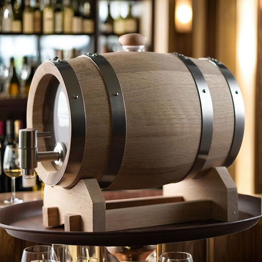 Fantasy 800M brandy barrel visual glass barrel cocktail sherry barrel soaking barrel 5 liter steel stopper