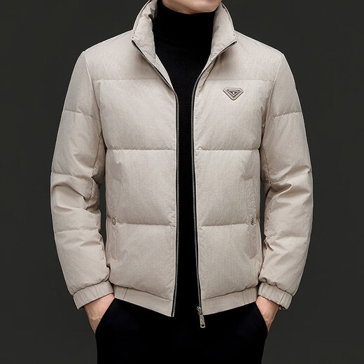 LILANZ Men's Down Jacket White Duck Down Winter Short Stand Collar Young and Middle-aged Warm High-end Jacket Black M