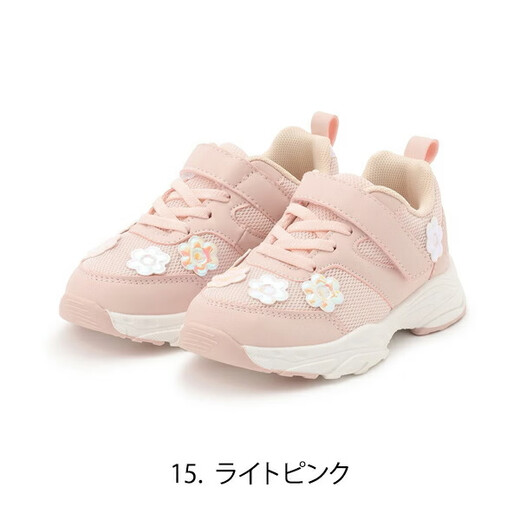 MIKIHOUSE Toddler Shoe Ideas Flower Sneakers (16cm-19cm) Shoes Shoes Sneakers Japan Direct Mail Kuro(80) 19cm