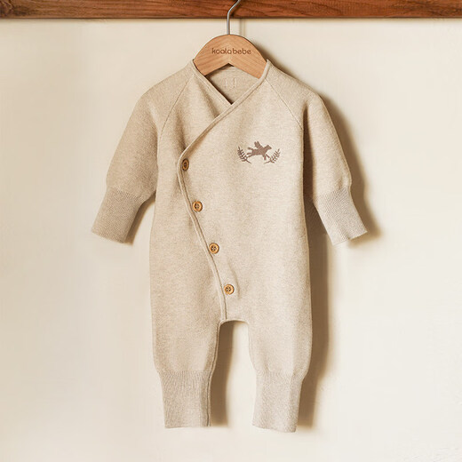 Koala Nose Roman Knight Wool Cashmere Baby and Toddler Autumn and Winter Warm Year of the Horse Western Style Versatile Jumpsuit White 59cm