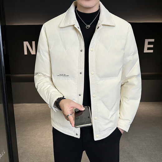 SNOWFLYING high-end brand winter men's down jacket trendy brand handsome and versatile young and middle-aged men's lightweight warm jacket black