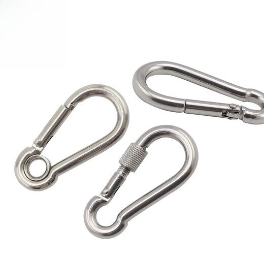 Xu Ding 304 stainless steel ring spring buckle hoist rope buckle rock climbing mountaineering spring buckle chain connection buckle quick hook spring buckle M4X40