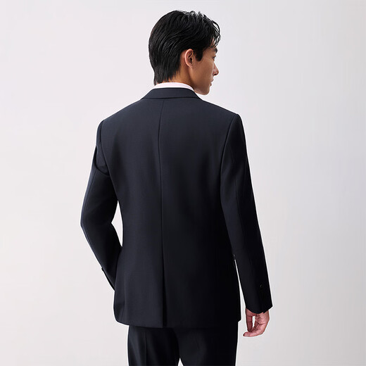 Anniversary Bird Suit Men's Suit Same Style as Wu Lei Star Wool Anti-Wrinkle Easy-Care Suit Jacket and Trousers Suit Men's Navy Navy 48 A(175/96) /Please note waist or trousers