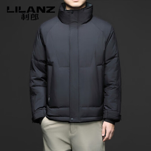 利郎（LILANZ）羽绒服男士冬季新款加厚立领外套高端保暖面包服时尚冬装 黑色 M