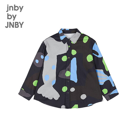Jnby by JNBY New Jiangnan Buyi children's clothing long-sleeved shirt H-shaped loose shirt collar 26 spring boys and girls 1Q2213590 406/Navy 100 cm